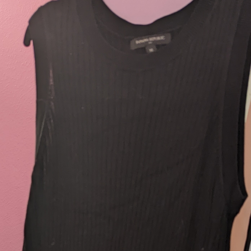 Black ribbed jersey dress